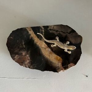 Vintage Antique natural stone lizard  decor